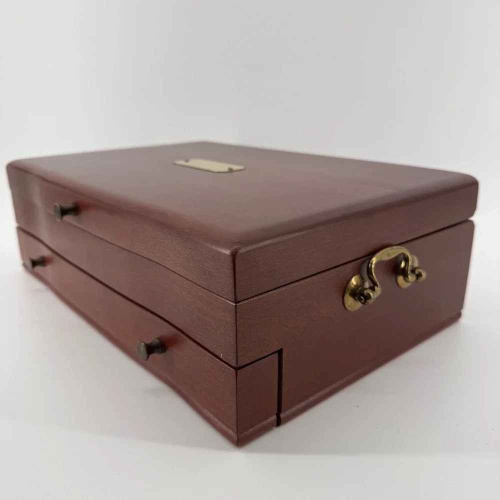 Eureka Mfg Co Flatware Chest Brown Solid Wood Reed Barton 623 Drawer